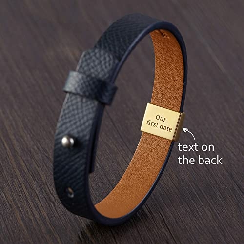 Custom Leather Bracelet Roman Numerals, Valentine Gifts for Boyfriend - Image 3