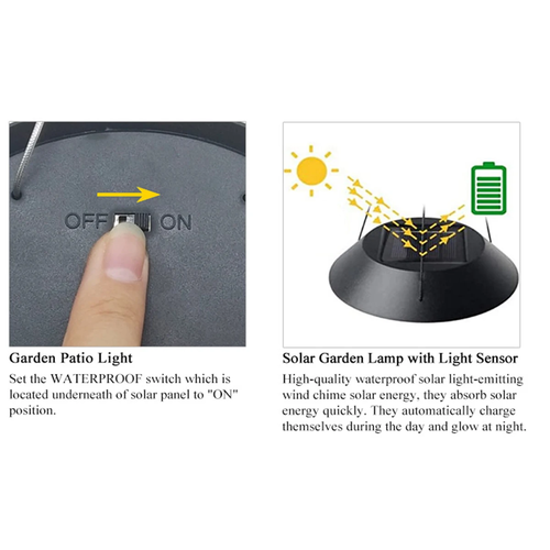 Hummingbird Solar Wind Chime Light LED Outdoor Solar Lantern - Image 6