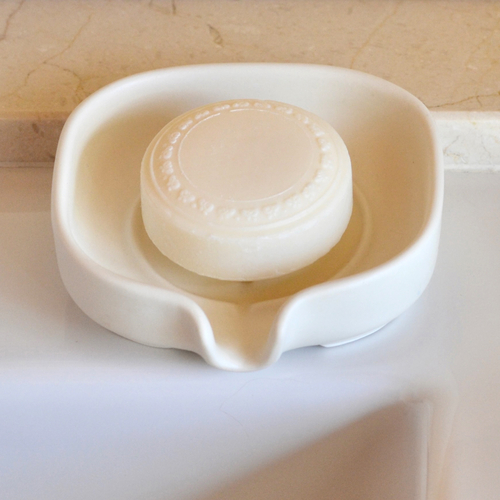 Self-Draining Porcelain Soap Dish - Image 3