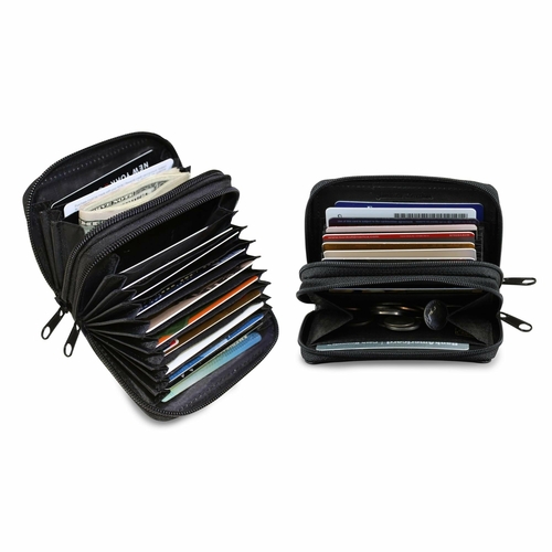 RFID Genuine Leather Credit Card Wallet for Women w/ ID Display Window - Image 2