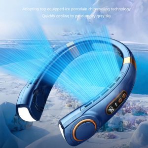 LED Glow Wearable Neck Fan – Hands-Free Cooling Breeze ❄️🌈