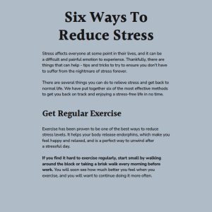 🧘♀️ Six Ways to Reduce Stress 🌿