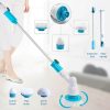 Efficient PowerSpin scrubber for bathroom and kitchen cleaning, with interchangeable brushes and ext.