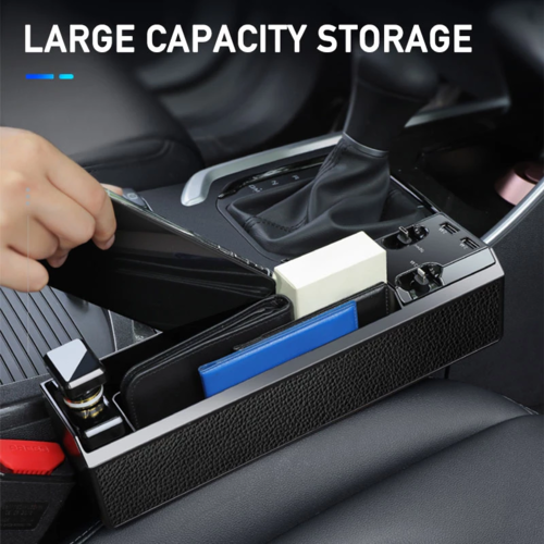 π Car Seat Gap Organizer with USB Charger β Car Seat Gap Filler Storage Box for Phone, Keys & Walletπ - Image 4