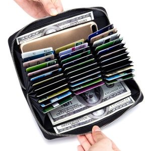 36-Slot RFID Leather Wallet with Phone Pocket