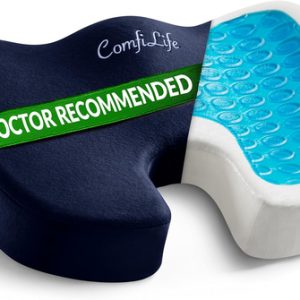CloudComfort Navy Gel Memory Foam Seat Cushion – Cool Support for Office Chairs