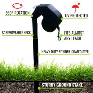 360° Swivel Dog Tie-Out Stake – Heavy-Duty Outdoor Leash Anchor