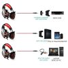 Gaming headset with microphone, splitter cable, and compatibility options for Xbox, PlayStation, and.