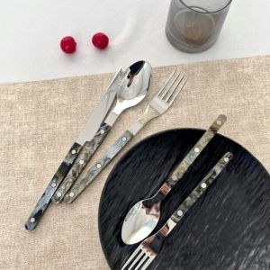 Set Of 10 Pcs Modern Elegant Terra Flatware - Bistrot Style Cutlery