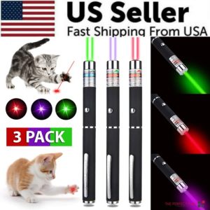 TriBeam 3-Pack Laser Pointer Pens – Green, Red & Blue-Violet Visible Beam Set